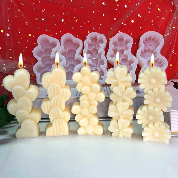 3D Heart Shape Valentines Day Candle Molds Dinner Party Candle Making Heart  Shape Scented Candles Wedding Candle Molds Silicone Mould Soap Mold